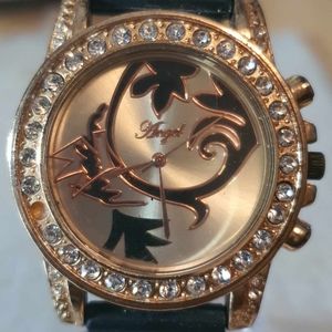 🦋10/$20🦋 Diab Angel Rose Gold/Rhinestone Silicone Women's Watch